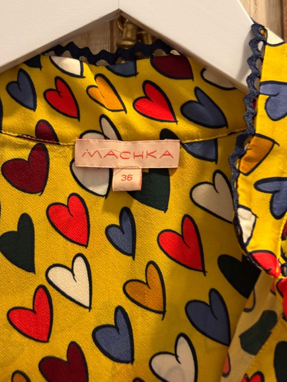 Machka Yellow Heart Print Top - Picture 2 of 4